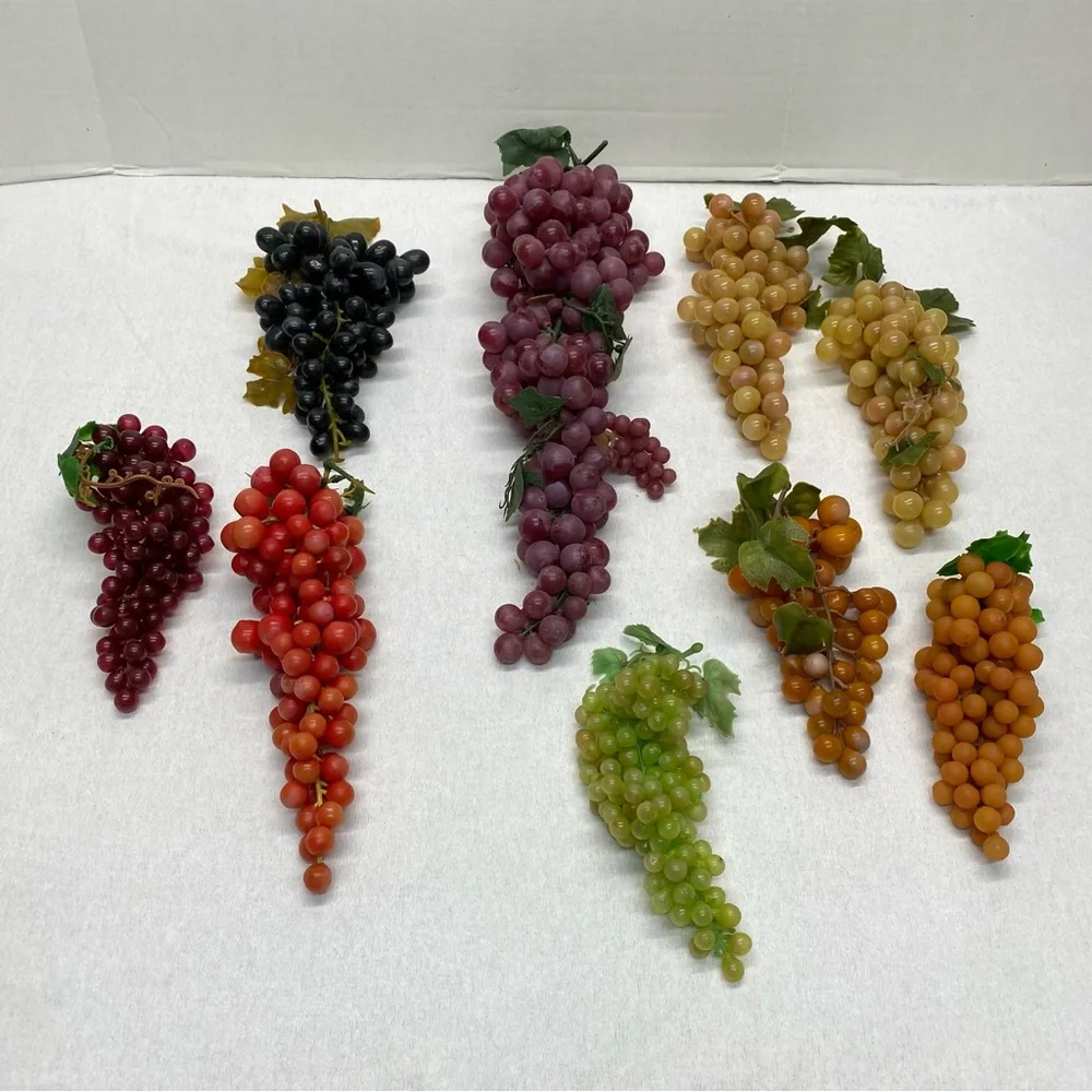 MCM Grapes 9 Clusters of Faux Rubber Multi Color Multi Sizes Weighs 3.5 Pounds